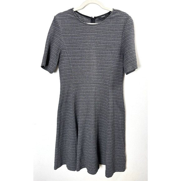 Theory Gray Albita Stretch Tweed Fit & Flare Dress Academia Office Work Twee 10 - Picture 1 of 7